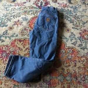 Carhartt Gently Used Blue Wash Lined Jeans 31